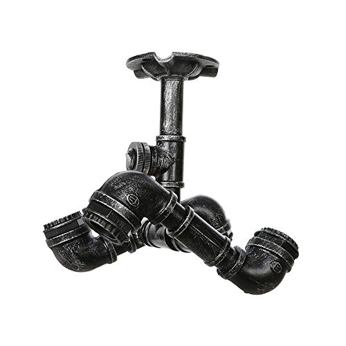 Vintage Deckenlampe,Industrie Wasserrohr Deckenleuchten Retro Antik Steampunk Deckenleuchte mit 4 flammig Design E27 Edison Kreative Metall Deckenbeleuchtung für Schlafzimmer Wohnzimmer Bar Cafe,B Cover