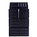ZHIAI Cosmetic Jewelry Organizer Makeup Holder - Acrylic Interlocking Drawers to Create Your Own Specially Designed Makeup Counter, Stackable and Interchangeable (1 Top 11 Drawers, Black)