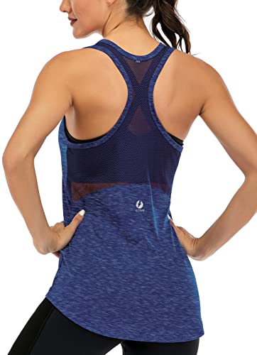 Image of ICTIVE Workout Tank Tops for Women Sleeveless Yoga Tops for Women Mesh Racerback Tank Tops Muscle Tank