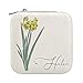 Custom Narcissus Jewelry Box Mini Personalized Travel Jewelry Case PU Leather Travel Jewelry Organizer Boxes Jewelry Holder for Rings Earrings Pendants Necklaces Girls
