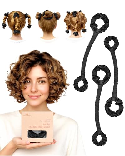 BONNET QUEEN 3 Pack Small Satin Heatless Hair Curler for Short Hair, Heatless Curls Overnight, Hair...