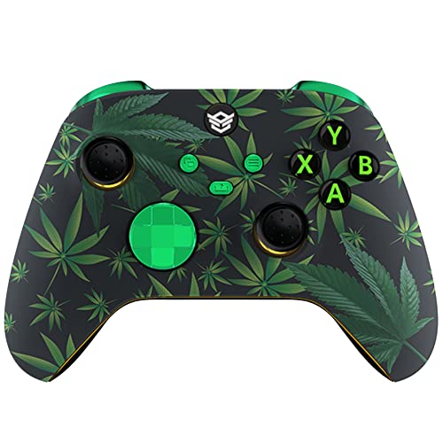 Image of HEXGAMING ADVANCE Wireless Controller for Xbox Series X & S, for Xbox One, and for Windows 7 /8 /10-4 Remappable Back Buttons - Triggers Stop - Interchangeable Thumbsticks - Weeds Labeled Green