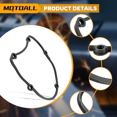 Image of MOTOALL Upper Timing Chain Cover Gasket Fit for Audi A3 A4 for VW Passat Jetta Tiguan, Black, Replaces# 06J115441A