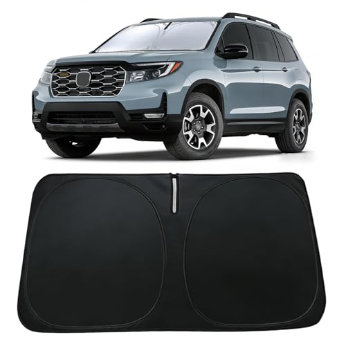 Image of Windshield Sun Shade for Honda Passport SUV 2019-2023, Sport, EX-L, Touring, Elite, Car Front Window Sunshade with 240T Sun Visor Protector Blocks UV Rays Heat Sun Shield Accessories