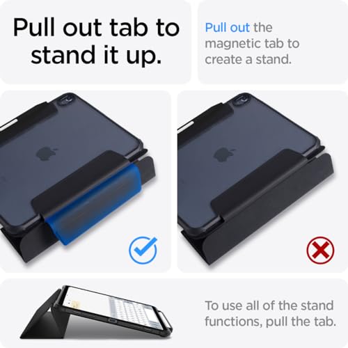 Image of Spigen for iPad Pro 12.9 inch Case M2 6th Generation (2022) / 5th Generation (2021), Ultra Hybrid Pro with Clear Transparent Back and Pencil Holder, Black