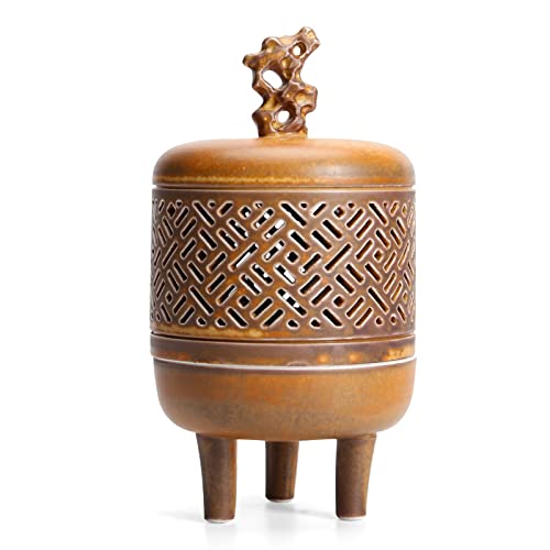 Antique Incense Holder Ceramic Incense Burner Chinese Tripod Stove Ding For Cone, Stick And Coil Incense For Yoga, Spa, Meditation #TOP4