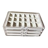 Vitrina de cristal – vitrina de piedra, caja de coleccionista de piedras preciosas, vitrina de piedra, 54 compartimentos, estante expositor de cristal de 3 capas, caja de recogida de piedra acrílica