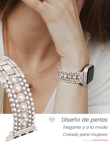 Bracelet Apple Watch en Perles + Bracelet Apple Watch avec Strass – vue 2