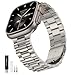 Produktbild QAZNZ Metall Kompatibel mit Apple Watch Armband 46mm(Series 11 10) 45mm 44mm 49mm 42mm(Series 3 2 1), Herren Edelstahl Ersatzband für iwatch Ultra 3 2 1, Series 11 10 9 8 7 6 5 4 3 2 1 SE(Titan)