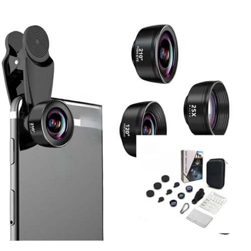 3-in-1 Phone Camera Lens Kit – 210° Fisheye Lens, 120°
