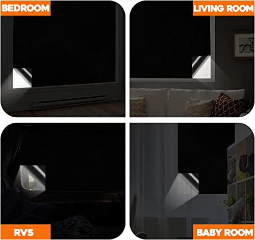 Portable Blackout Shades (118" X 57") Travel Blackout Curtains, 100% Blackout Blind Window Cover With Hook & Loop Tapes For Bedroom, Kids, Rvs, And Baby Nursery, No Drill, Light Block For House #TOP2