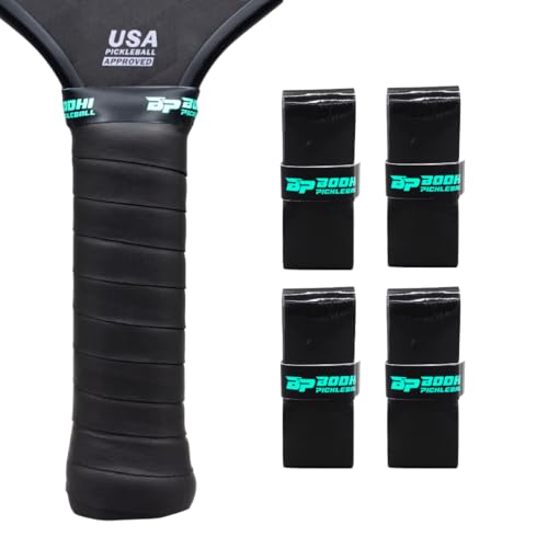 Bodhi Performance PROtack Premium Pickleball Overgrips (Black, 4-Pack)