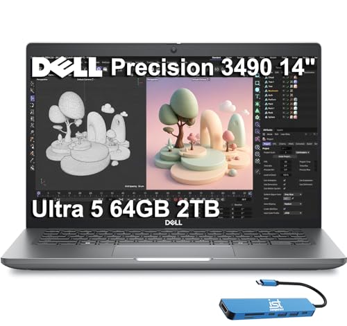 Dell Precision 3490 ���o�C�����[�N�X�e�[�V���� AI PC �m�[�g�p�\�R�� (14�C���` FHD�AIntel 16-Core Ultra 7 155H (> i9-12900H)�A64GB DDR5 RAM�A2TB SSD)�A�r�W�l�X�A