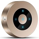 XLeader SoundAngel A8 (3rd Gen) 5W Mini Pocket Portable Speaker with Waterproof Case Mic TF Card AUX Perfect Small Touch Wireless Speaker for Outdoor Party Travel Sports Hiking Car BBQ Beach Gold