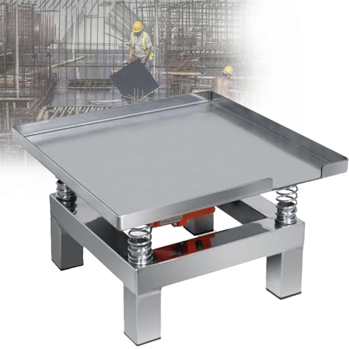 KHYTEBV Mesa vibratoria de hormigón pequeña: Plataforma de Acero Inoxidable para llenado de moldes y Pegamento, Pruebas de Durabilidad