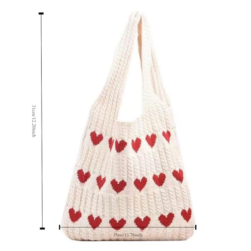 Bolso Tote Crochet Corazón para Mujer miniatura 4