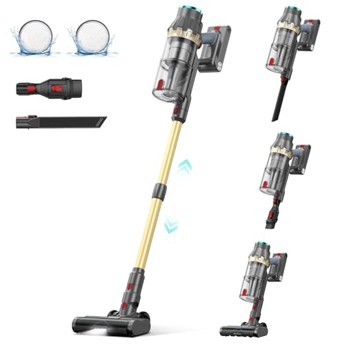 Linkifly Cordless Vacuum Cleaner, 550W/48Kpa Self-Standing Vacuum Cleaners for Home, up to 70 mins Run Time, Powerful Suction with Touch Screen, Stick Vauum Cleaner for Pet Hair,Carpet,Hardwood Floor