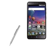 BoxWave Stylus Pen Compatible with ZTE Max Duo LTE - FineTouch Capacitive Stylus, Super Precise Stylus Pen - Metallic Silver