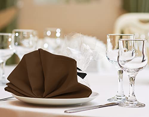 image for Utopia Kitchen Brown Cloth Napkins [12 Pack, 18x18 Inch] Absorbent Cot