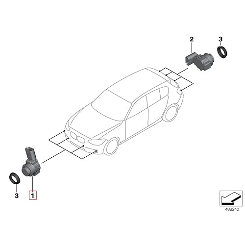 Miniatura 3 de Sensor de estacionamiento PDC para 2012-2017 BMW F20 F21 F22 F30 F31 F32 F33 320i 325i 328i 335i 428i 435i reemplazo # OEM 66209261588 6 6 62092