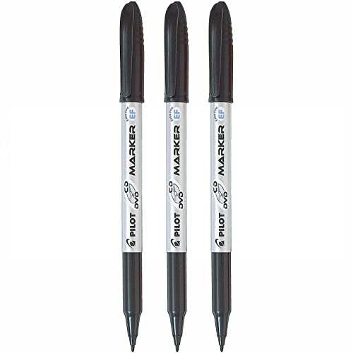 PILOT Lot de 3 Marqueurs CD-DVD Begreen Pointe Moyenne Noir