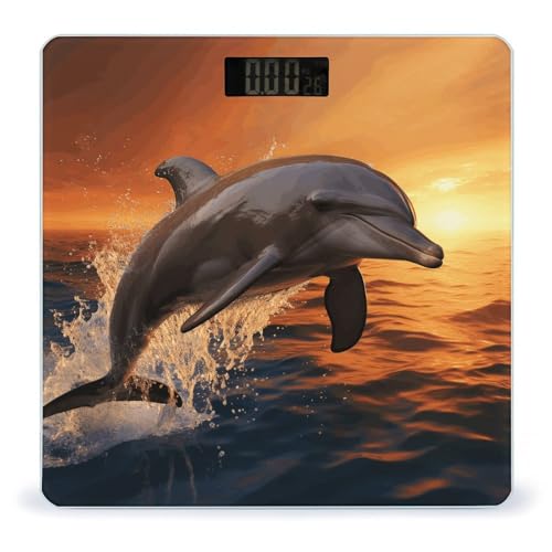 Balanza digital Dusk Dolphin con vidrio templado y pantalla LCD miniatura 1