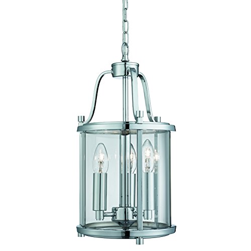 Image of Searchlight VICTORIAN LANTERN, 3 LIGHT CHROME, CLEAR GLASS