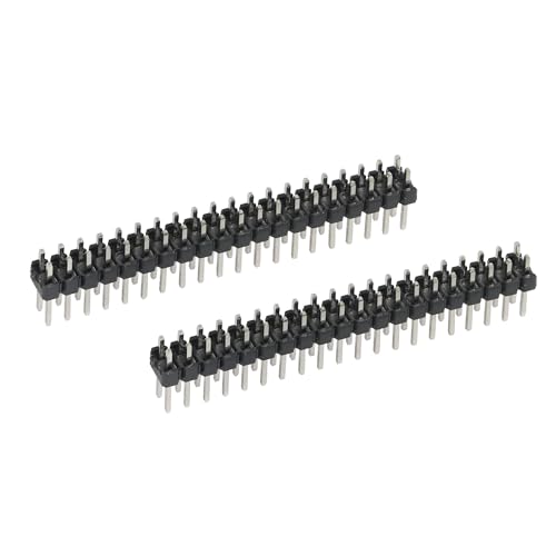 PENGLIN 20 Stück 2×20 Pin Headers 2.54mm Teilung，Doppelreihe Stiftleisten für PCB, Breadboards, Raspberry Pi und Ardiuno