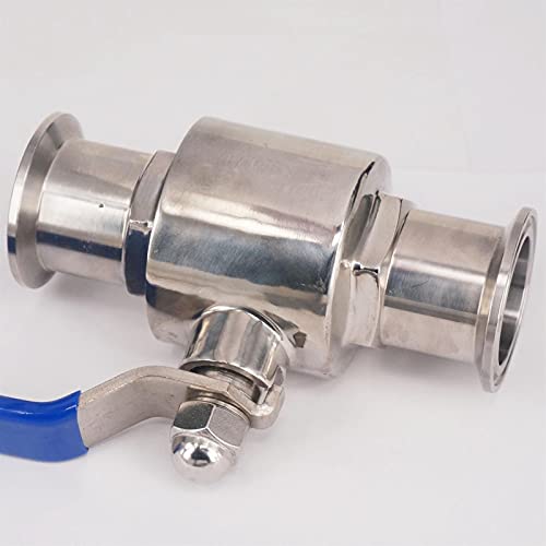 Válvula de bola abrazadera triple 1-1/2 acero inoxidable SS304 virola 38 mm para tubería 6