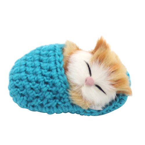 4Pcs Sleeping Cat in Slipper Doll Toy, Mini Kitten in Shoe with Meows Sounds Decor Hand Toy Gift for Kids Boys Girls