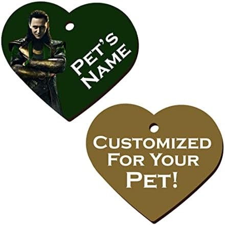uDesignUSA Double Sided Pet Id Dog Tags | Personalized for Your Pet (Loki, Heart Shaped)