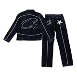 ensemble jean femme grande taille 【Coupe à la mode】 : La forme hip-hop unique de ces jeans cargo moins deux, ainsi que leur matériau durable et leur style rétro, vous permettront de vous démarquer dans la foule.