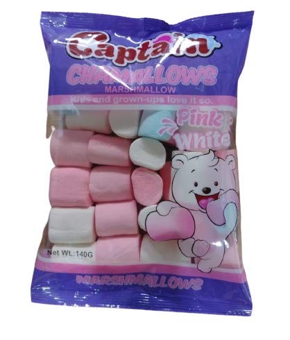 Captain Marshmallow Chamallows Pink & White Halal Mallow Candy,140g