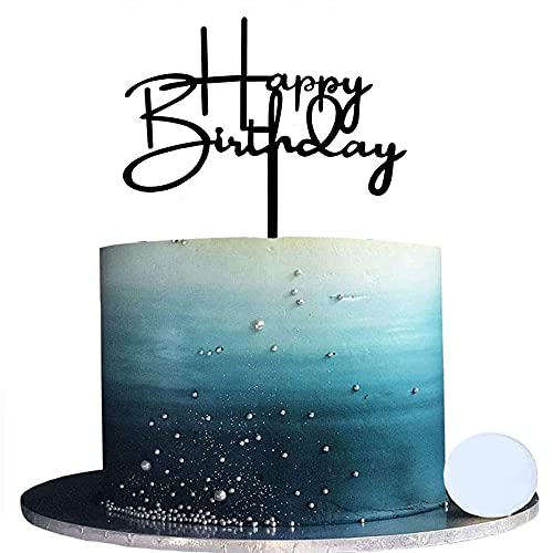 Rasslisa LISA-TQT-LXX013 10 Pcs Black Happy Birthday Cake Topper Acrylic Cupcake Topper A Series Of Birthday Cake Supplies Decorations thumb #5