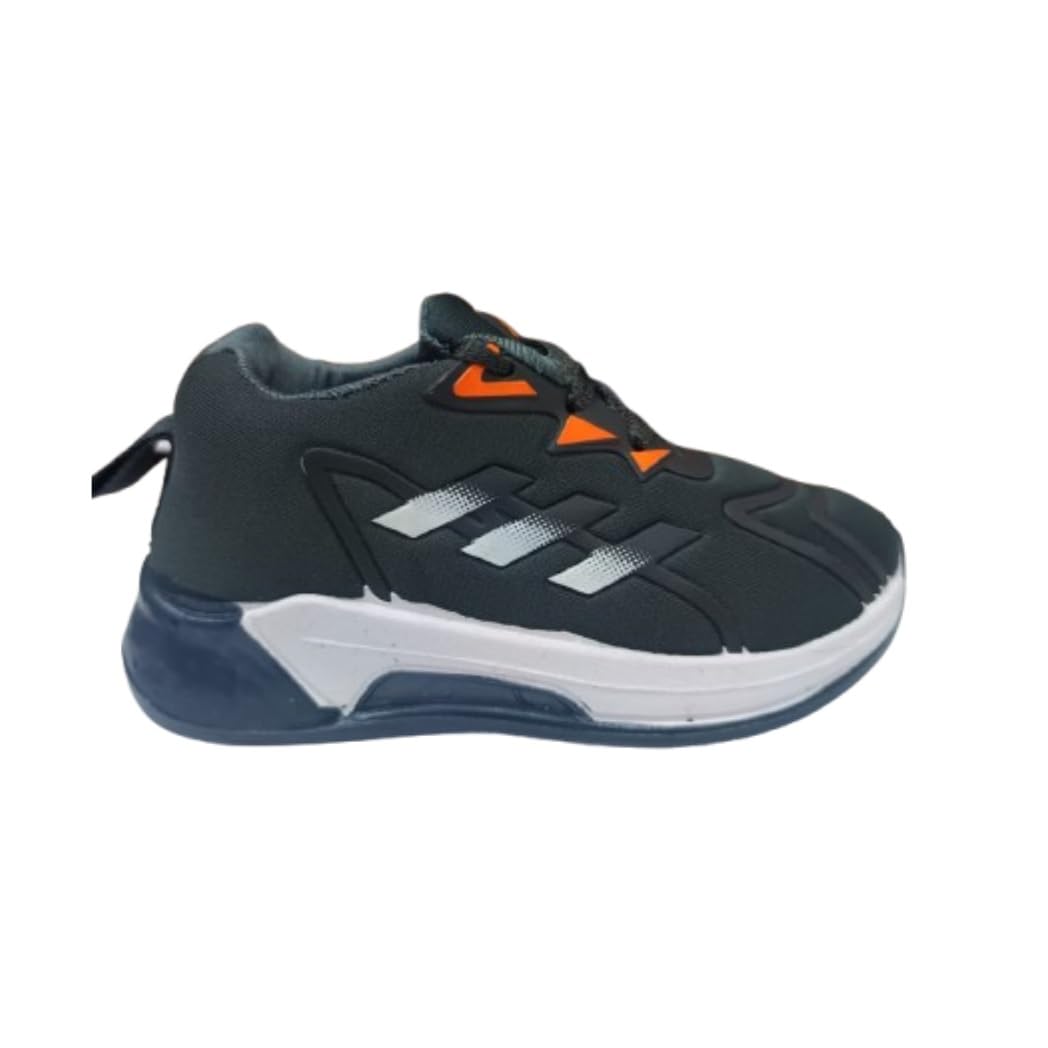 AMFEET Lightweight Breathable Mesh Toddler Shoes with Durable PVC Sole, Comfortable Everyday Sneakers for Boys & Girls, Stylish Casual Footwear for School, Play & Sports Grey (1.5-2Y) 1
