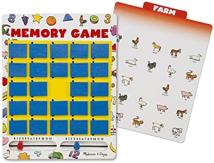 Melissa & Doug Flip to Win Travel Memory Game - Wooden Game Board, 7 Double-Sided Cards - Travel Games, Road Trip Essentials For Kids, Hangman Game For Toddlers And Kids 5+