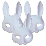 Alodidae White Bunny Mask 3pcs DIY Rabbit Costume Masks Easter Halloween Party Accessory