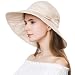 Siggi Womens Summer Bucket Boonie UPF 50+ Wide Brim Sun Hat Cord Cap Beach Accessories Beige