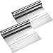 Zhehao 2 Pack Dough Scraper and Cutter Bench Scraper Pastry Dough Scrapers Stainless Steel Food Pizza Chopper Smoother Cake Icing Tool