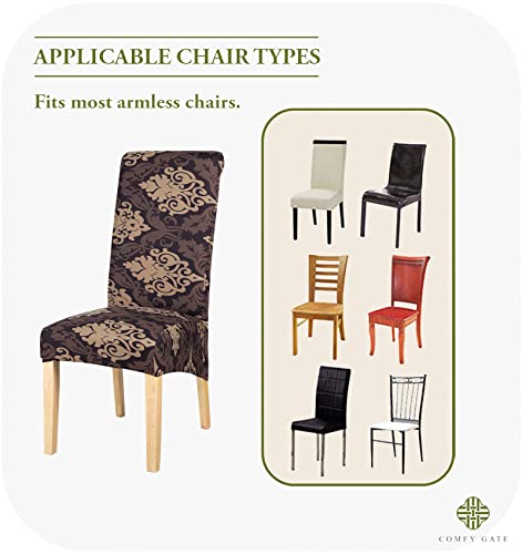 Comfy Gate 1,4,6,8 Pack Large Dining Room Chair Covers, Oversized Chair Cover For Dining Room, Oversize Dining Chair Slipcover, Xl Dining Chair Slipcover, Kitchen Chair Protector Set Of 4,6,8, Baroque #TOP6