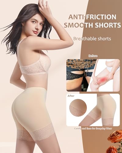 Anti Chafing Shorts Women Mesh Cooling Slip Shorts for Under Dresses Boyshorts Panties Lace under shorts4