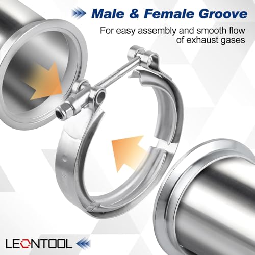 Pinzas de banda trapezoidal de 3 pulgadas LEONTOOL con bridas para sistema de escape 4