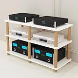 【Conception Robuste】Avec une capacité de charge allant jusqu'à 70 kg / 154 lb par étagère, ce meuble multimédia sur pied offre un support stable pour une gamme de composants audiovisuels tels que les changeurs de CD, les récepteurs, les haut-parleurs, etc.