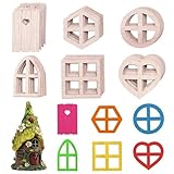 Kit de rangement tout-en-un:comprend 60 porte-fenêtre pour maison de poupée et 1 boîtes de rangement pratiques et peu encombrantes (25x17x1.3 cm) qui préservent le travail artisanal.. Fournitures abondantes pour des activités manuelles de groupe joyeuses, Fournitures de bricolage pour cadeaux et activités en classe:fabrication de kits de maisons de fées ou articles de décoration