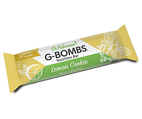Dr. Fuhrman’s G-BOMBS Nutrition Bar – Lemon Cookie Flavor – Whole Food Plant-Based Superfood Snack with Nuts, Seeds, Greens & Berries – Vegan, Gluten-Free, No Added Sugar – 12 Count