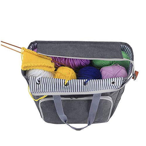 image for Luxja Small Knitting Tote Bag, Yarn Storage Bag for Carrying Projects,