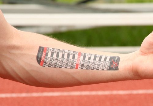PACE TAT - Temporary Pacing Tattoo - KILOMETER Splits -