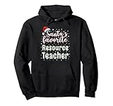 santa's favorite resource teacher christmas teaching xmas felpa con cappuccio