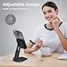 DEERLAMN Cell Phone Stand for Desk, Height Adjustable Cell Phone Holder Portable Desktop Stand, Travel Home Office Desk Accessories Compatible with iPhone 16/15/14/13/12/11 All Smartphone - Black