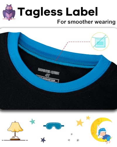 Image of DAUGHTER QUEEN Boys Pajamas 4 Pieces Long Set 100% Cotton Sleepwear Size 18 Months-12 Years